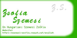 zsofia szemesi business card